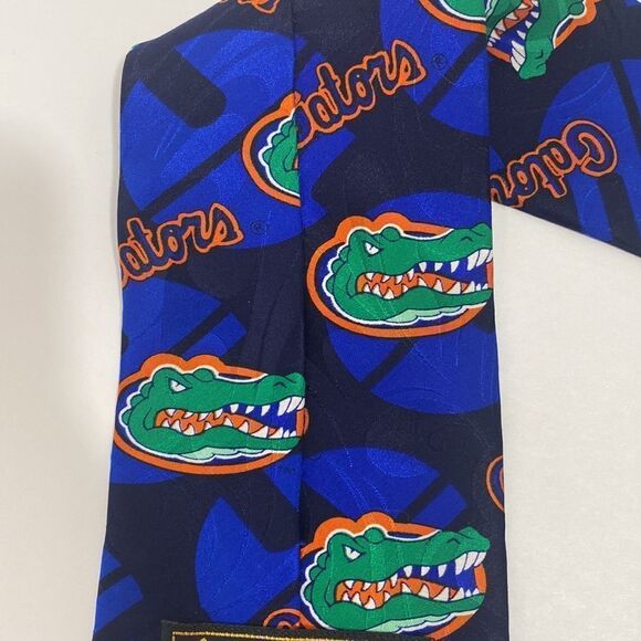 Florida Gators Football Merge Left Orange Blue Neck Tie - Picture 8 of 16